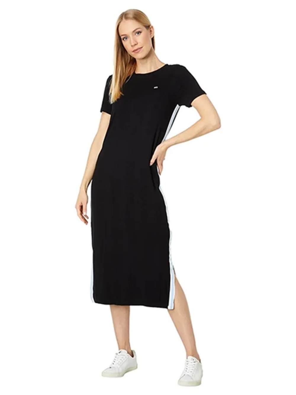 Tommy Hilfiger Side Stripe Midi Ribbed Dress